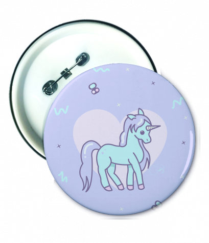 เข็มกลัด พิมพ์ภาพ Unicorn Badge
